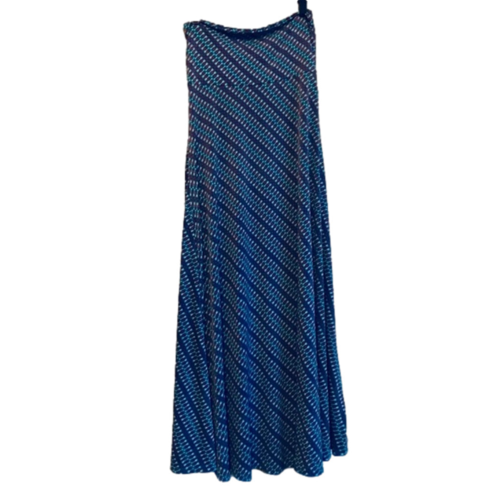 LulaRoe Maxi Skirt Arrows size small, blue & pink long skirt maternity stretchy
